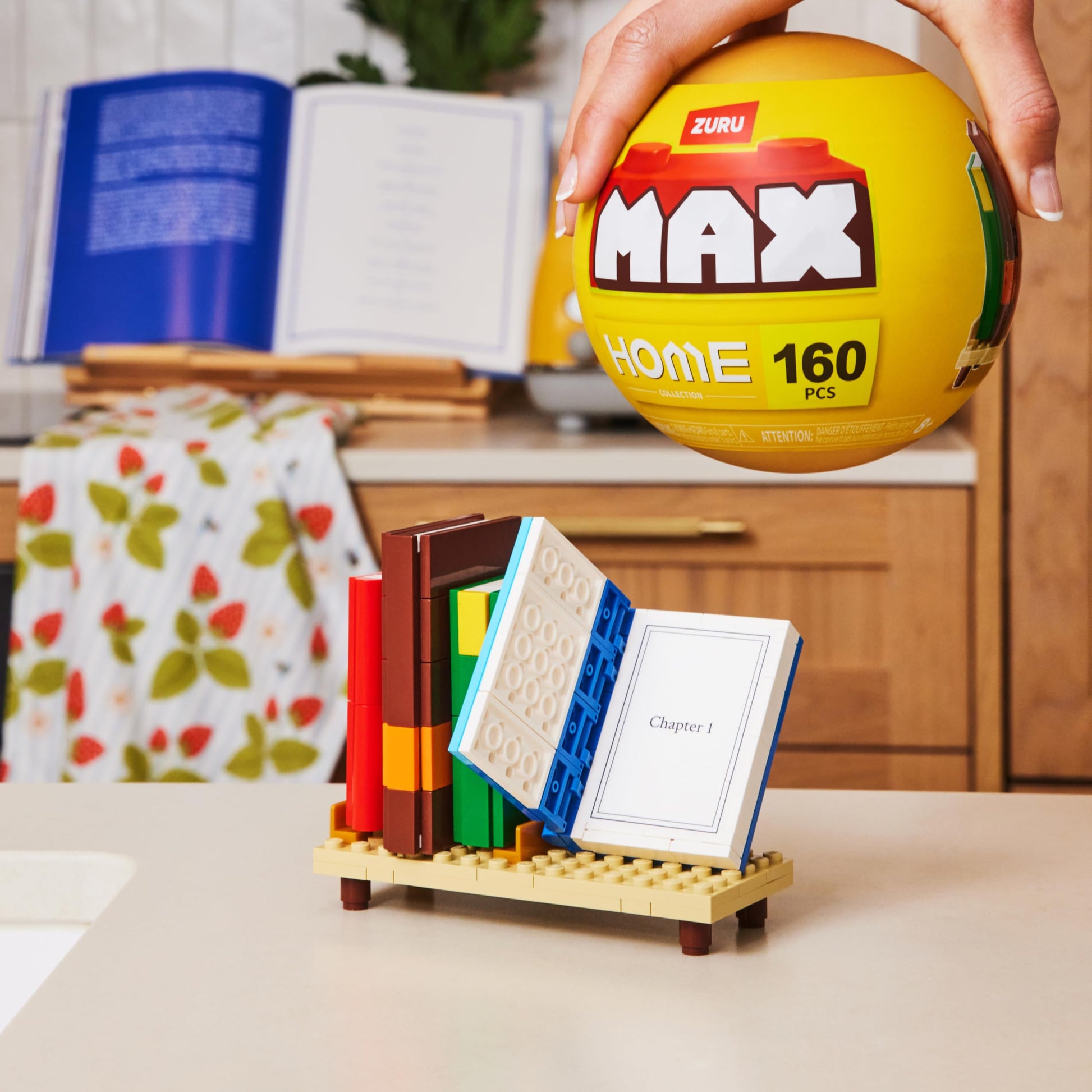 MAX Build More Premium Home Collection 2 Pack (Books & Lamp) by ZURU - Novelty Unboxing Toy & Building Brick Collectible Minis with 282 Pieces