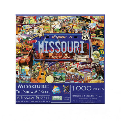 SUNSOUT INC - Missouri: The Show Me State - 1000 pc Jigsaw Puzzle by Artist: Kate Ward Thacker - Finished Size 20" x 27" - MPN# 70038