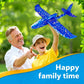 HSRBO Electric Foam Airplane Toy, Throwing Glider Airplane Toys with USB Charging and LED Glowing, Foam Model Plane & Planes Outdoor Flying Toy