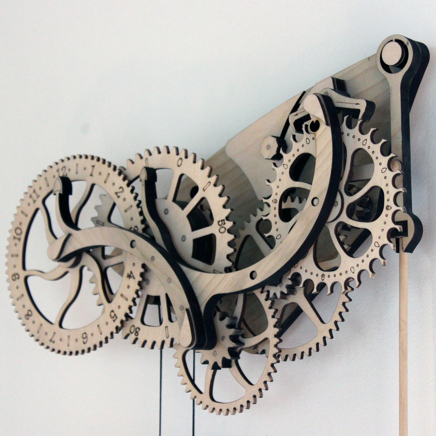 Abong Laser-Cut Mechanical Wooden Pendulum Clock - 3D Clock Puzzle Model Kit - DIY Wooden Clock Kit