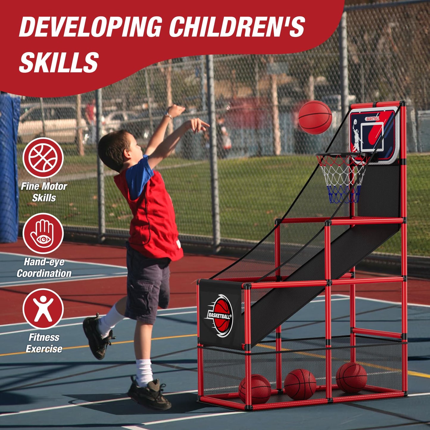 HYES Basketball Arcade Game Indoor, Outdoor Kids Basketball Hoop
