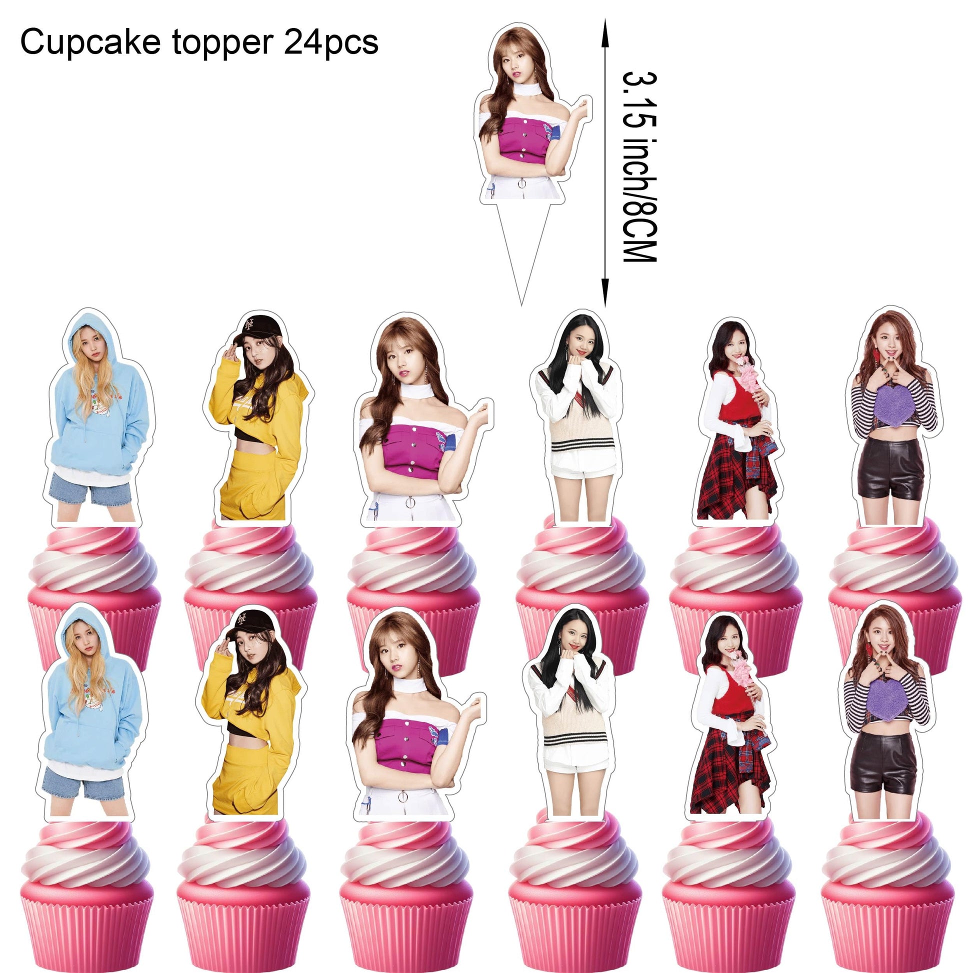 Twice Merch Party Decorations Include Happy Birthday Banners, Cake Toppers, Cupcake Toppers, Balloons