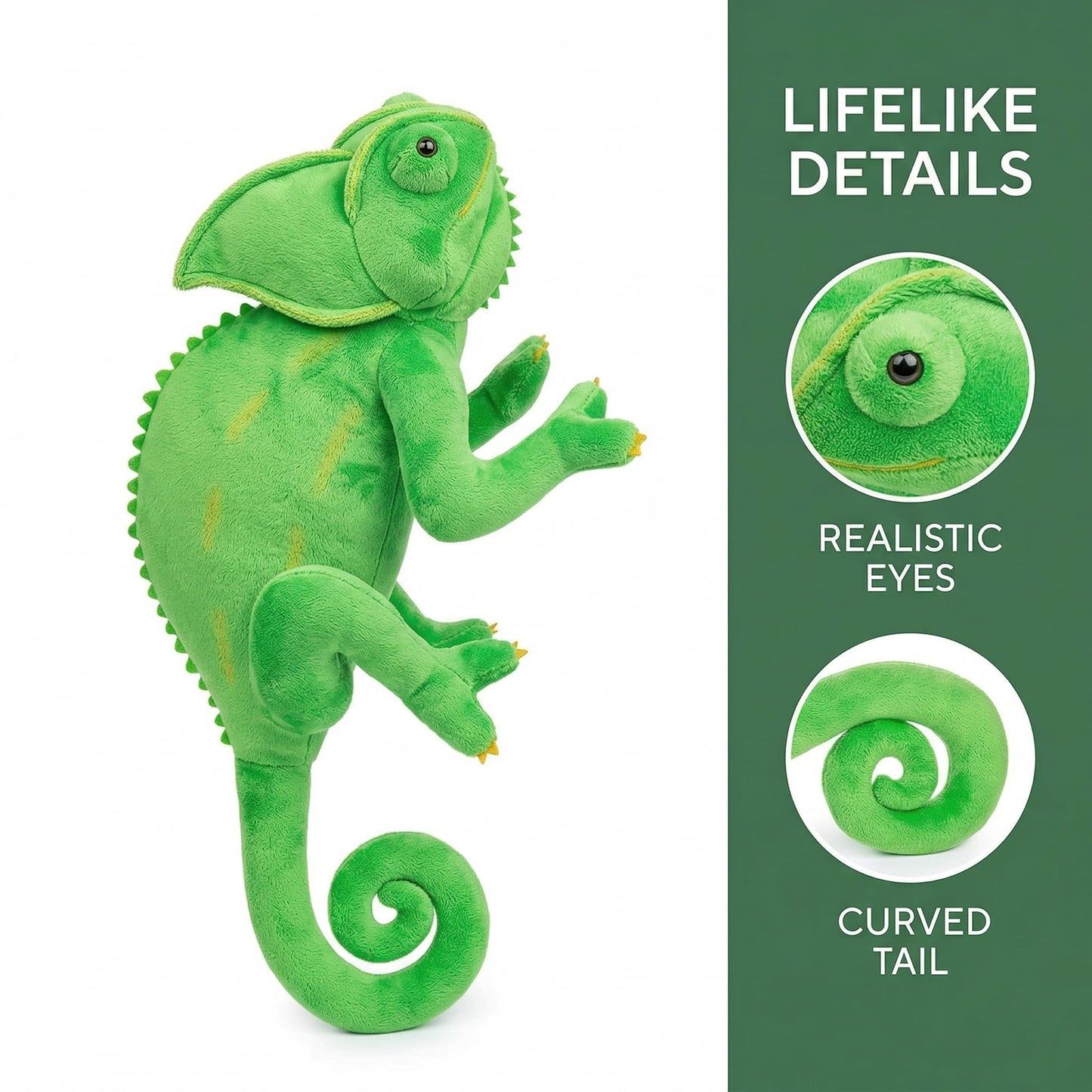 ZHONGXIN MADE Stuffed Animal Chameleon Plush Toy - 15 inch Green Stuffed Toys Realistic Chameleon, Gifts for Kids