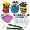 Pinwheel Crafts Flower Pot Painting Kit - DIY Flower Pots to Paint for Kids with 8 Paints, 2 Brushes, 3 Pots & 6 Googly Eyes, Gardening Kit for Kids