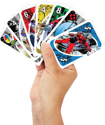 Mattel Games UNO X-Men Card Game with Marvel Comics Inspired Deck for Kids, Teens, Grown-Ups, Family Nights & Parties for 2-10 Players
