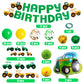 76PCS Green Tractor Themed Party Supplies with Tractor Banner Balloons Garland, Hanging Swirl and Cupcake Toppers for Farm Tractor Decorations As
