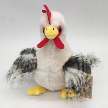 The Petting Zoo Chicken Stuffed Animal Plushie, Gifts for Kids, Wild Onez Barnyard Animals, White Chicken Plush Toy, 9 inches