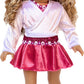 Ice Skating Girl - 4 Piece Ice Skating Outfit for 18 Inch Doll - Pink Leotard with Skirt, White Warmup Sweater and White Ice Skates - 18 Inch Doll
