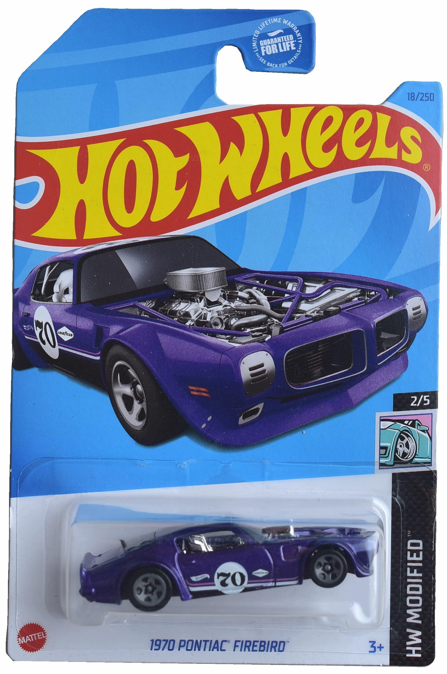 Mattel Hot Wheels 1970 Pontiac Firebird, HW Modified 2/5 [Purple] 18/250