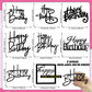 24 PCS Black Happy Birthday Cake Toppers Mirror Acrylic Side Cake Decorations 8 Styles