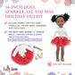 Emily Rose 14 Inch Doll Christmas Outfit 4-PC Holiday Set | Red Green Gold Sparkly Clothes | Compatible with Glitter Girls, Wellie Wishers, and Hearts