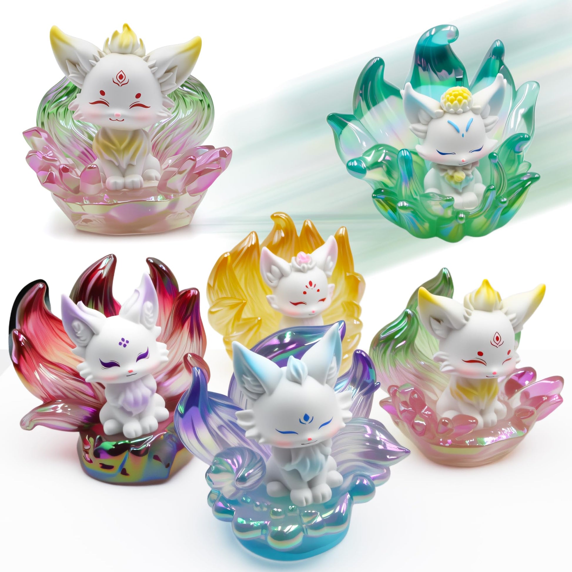 Zaleny Nine-Tailed Fox Blind Box Kitsune Mystery Box Random Design Collectible Surprise Toys Home Decoration 1 Pc