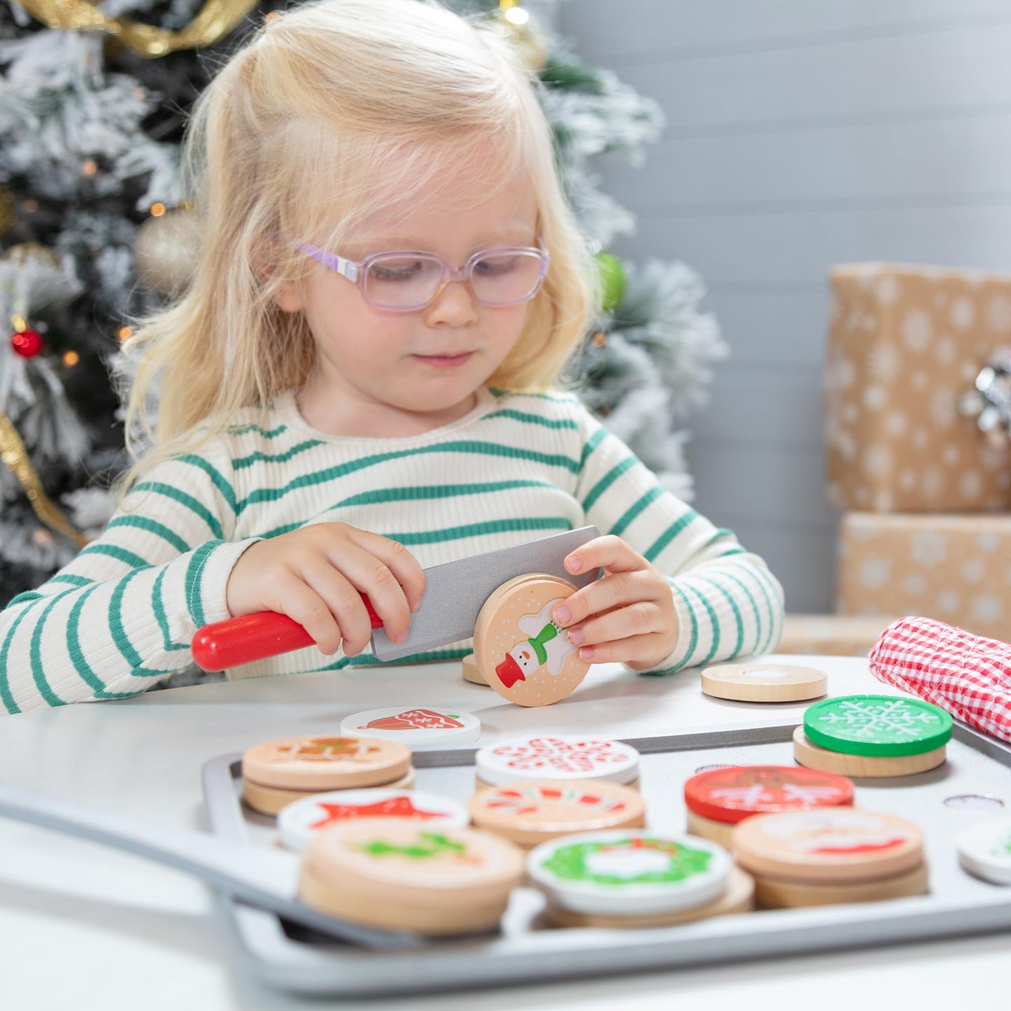 Melissa & Doug Slice and Bake Wooden Christmas Cookie Play Food Set