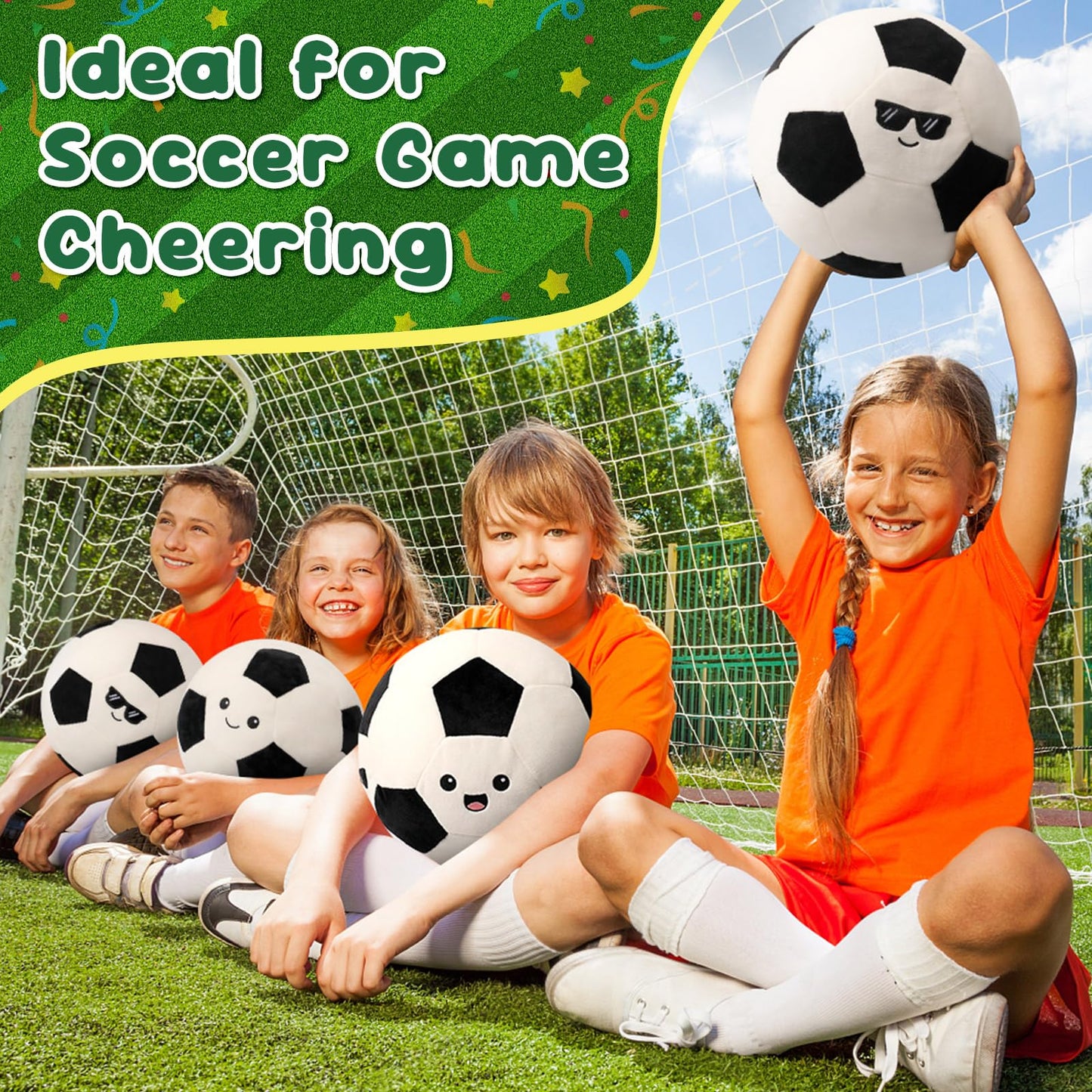 Achwishap 10 Inch Soccer Ball Plush Pillow, Game Day Sports Stuffed Toy