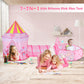 LOJETON 3pc Princess Fairy Tale Kids Play Tent, Oval Crawl Tunnel, Ball Pit for Toddlers, Indoor Outdoor Playhouse Castle Toys, Baby Boys Girls for 3
