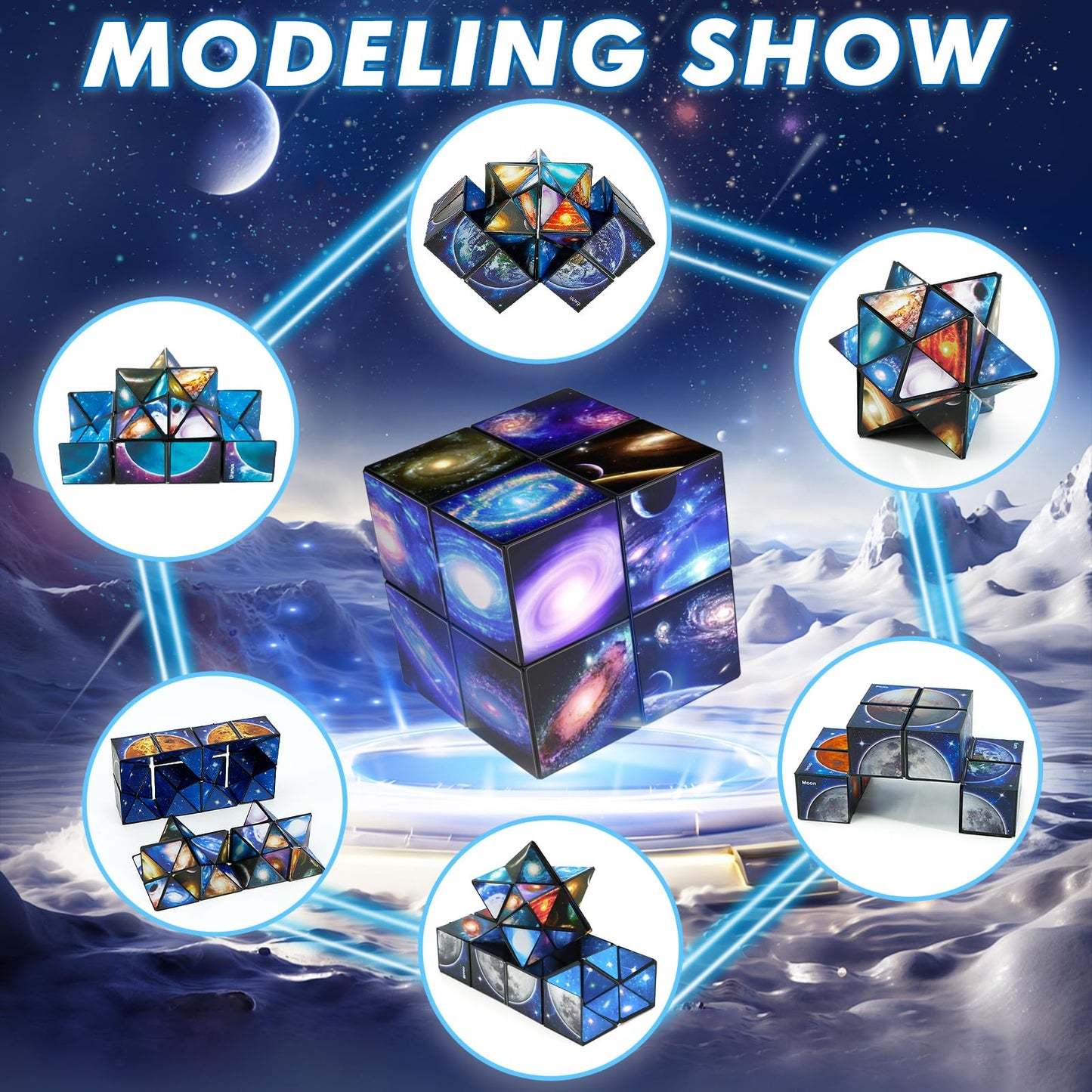 Euclidean Cube Fidget Toys for Kids 2 in 1 Star Cube Magic Cube Puzzle Toys