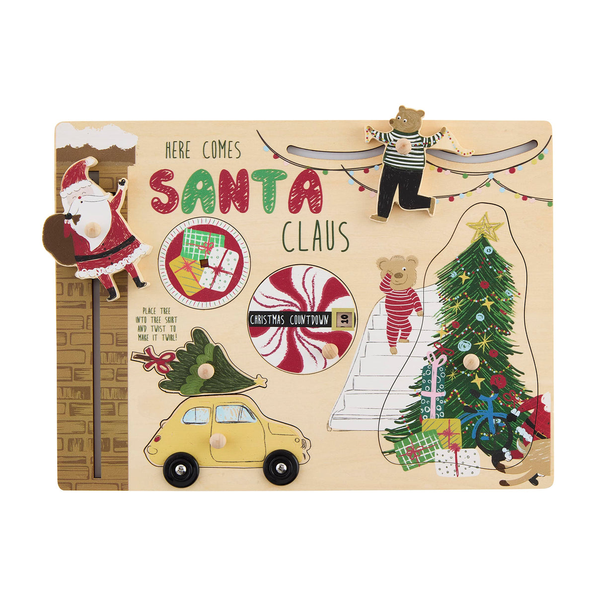 Mud Pie Kids Christmas Busy Board, Santa Claus, 8 3/4" x 11 3/4"