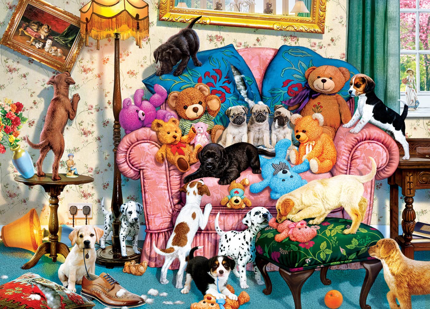 MasterPieces 1000 Piece Jigsaw Puzzle for Adults, Family, or Youth - Loose in The House - 26.75"x19.25" - Cartoon Pattern, Team Colors, Made