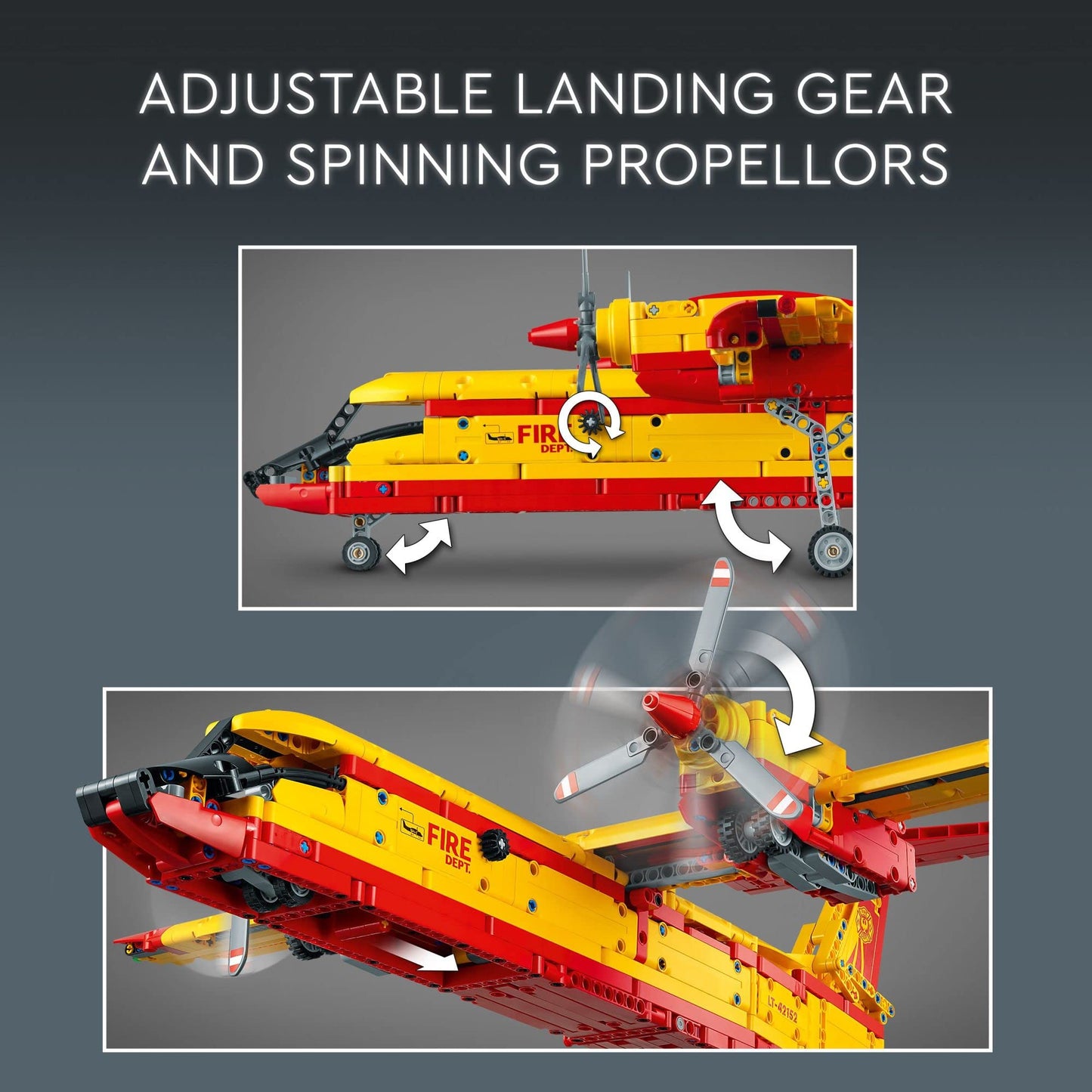 LEGO Technic Firefighter Aircraft Building Toy, Model Airplane Set 42152, with Authentic Fire Rescue Details, Engineering Fire Plane Fun for Boys,