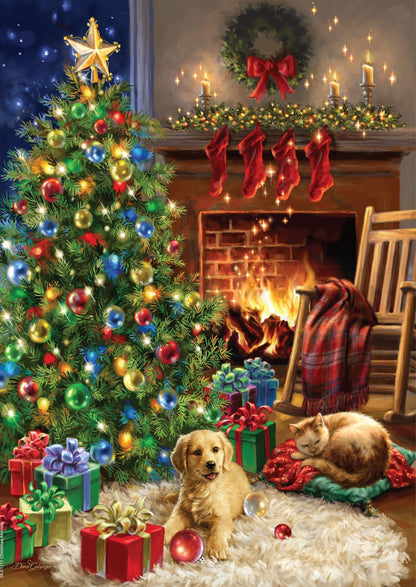 Springbok Christmas Morning 500 Piece Jigsaw Puzzle for Adults - Cozy Holiday Scene with Fireplace, Gifts & Festive Cheer