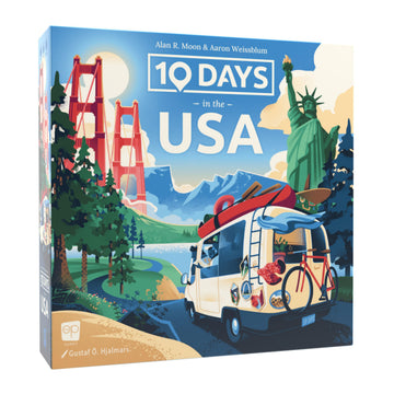 10 Days in The USA | Family Road Trip Board Game for All Ages | Designed by Alan Moon - Designer of Ticket to Ride | 2-4 Players | 30 Min | Ages 8