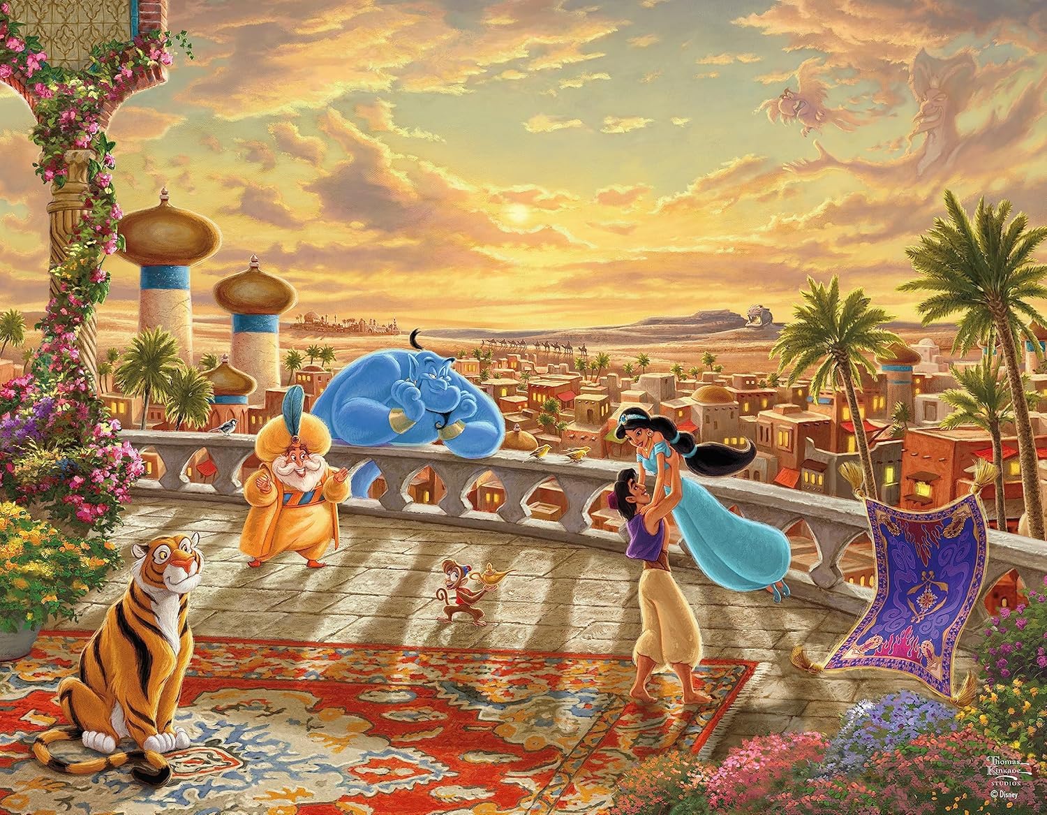 Ceaco - Thomas Kinkade Disney Princess - 4 Pack 500 Piece Jigsaw Puzzles