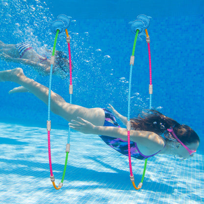 Forblader Pool Ring Toys, 2-Pack Water Sports Swim Rings for Kids, Underwater Swim Thru Ring for Pool, Ideal Pool Games Toy for Kids Aged 5, 6, 7, 8