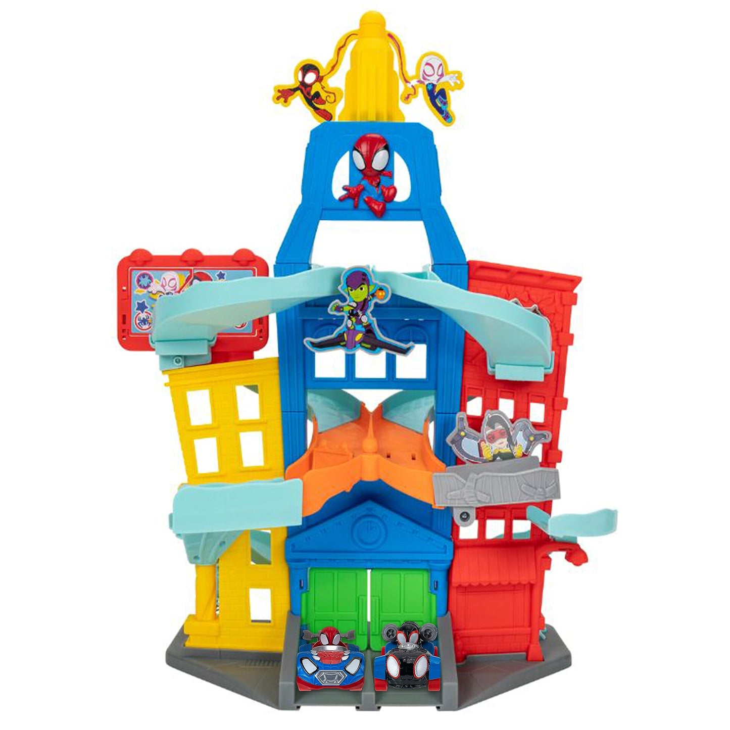 Marvel Spidey and His Amazing Friends City Track Set - 24-Inch Set with Two Exclusive 3-Inch Vehicles