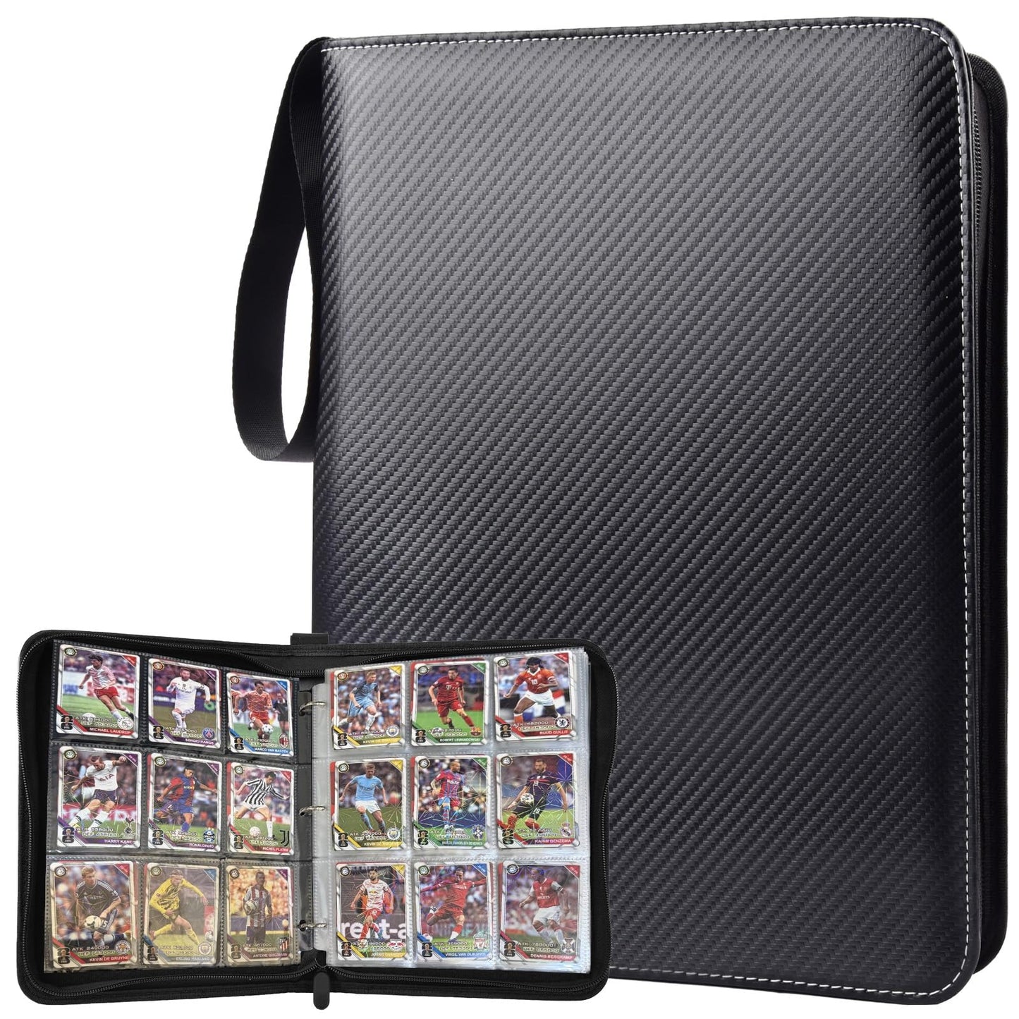 ULLTOON Portable 9-Pocket Trading Card Binder, Holds 1080 Cards with 60 Removable Double-Sided Sleeves, Baseball Card Binder Card Storage Organizer