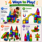 LATI 130-Piece Magnetic Tiles Building Toy Large Set for Kids,Magnetic Building Blocks Construction Set,Open-Ended Play STEM Educational