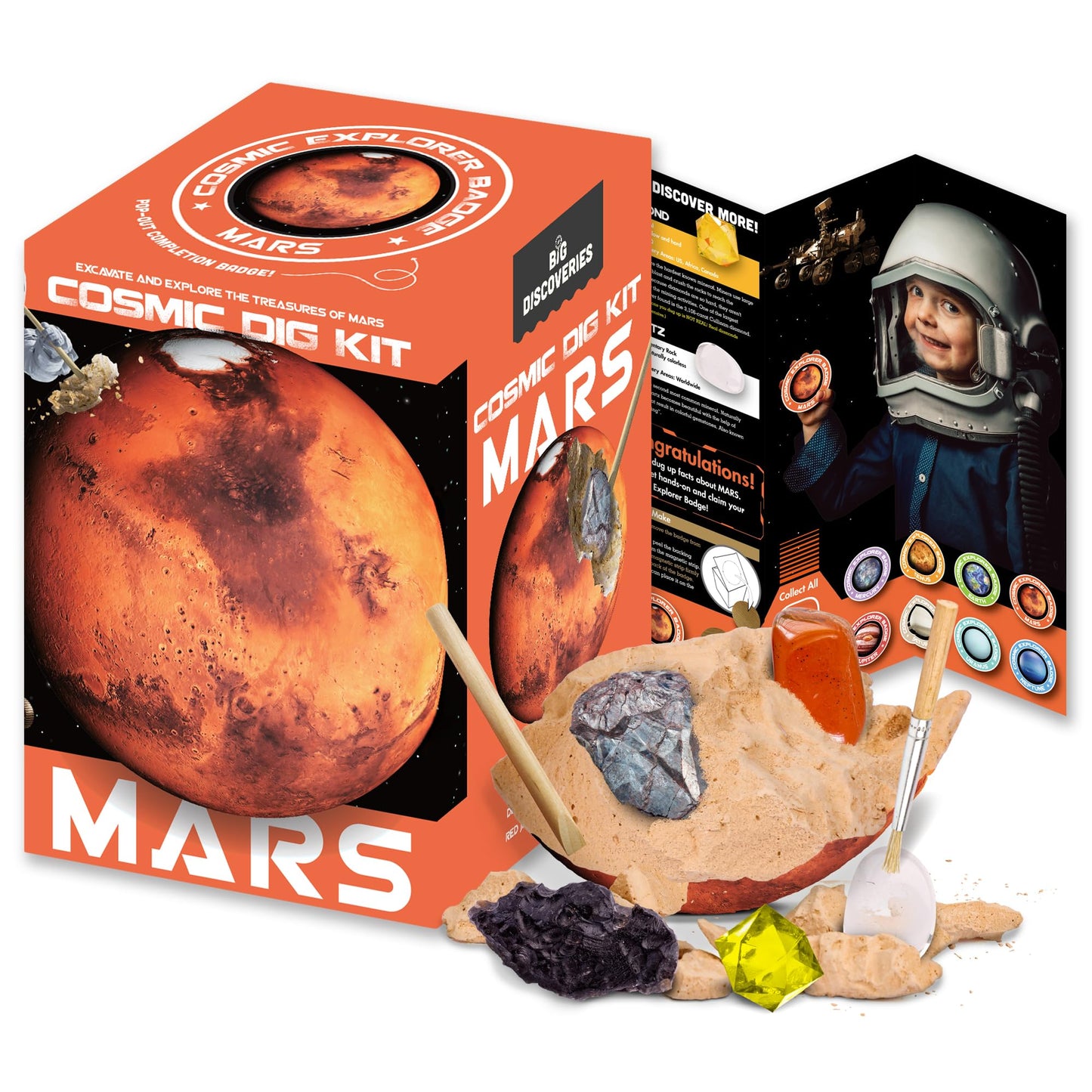Cosmic Dig Kit by Big Discoveries - Explore the Planets of the Solar System with Gem & Fossil Excavation Kits for Kids | STEM Toy Science Dig Kits