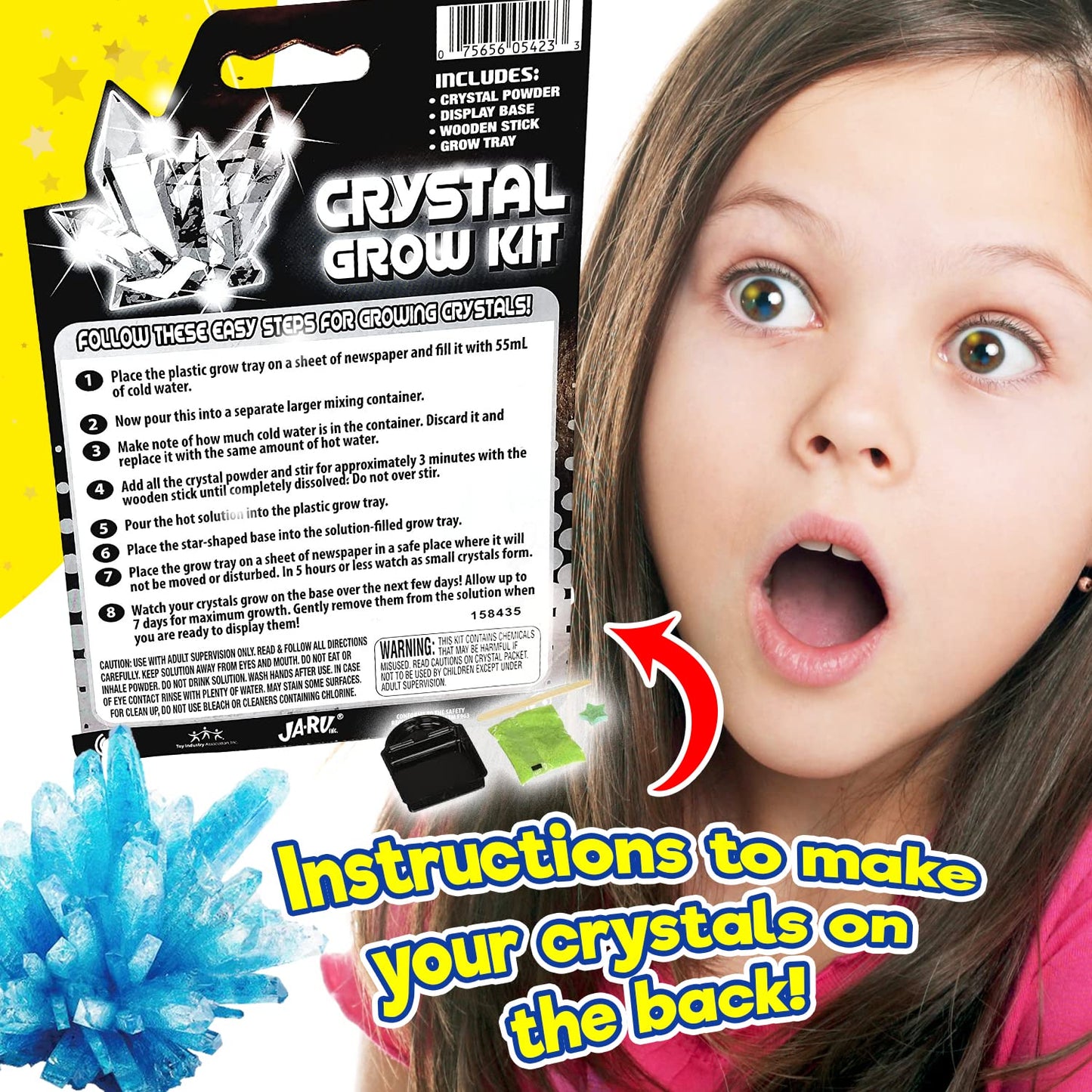 Kidz Science Crystal Grow Kit STEM Toy (12 Kits) 5423-12