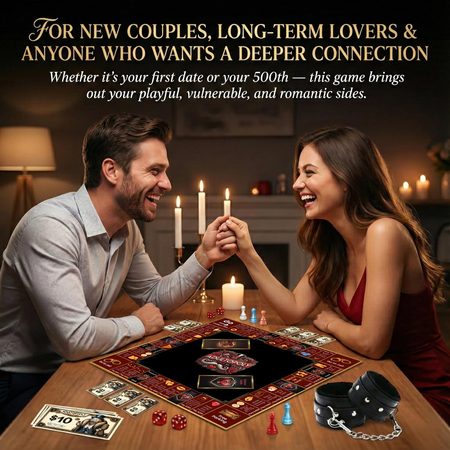 Adultopoly Spicy Edition: Sexopoly Adult Board Game Intimate Couples Sex Game for 2 Players - Dirty Date Night, Relationship Building - Romantic