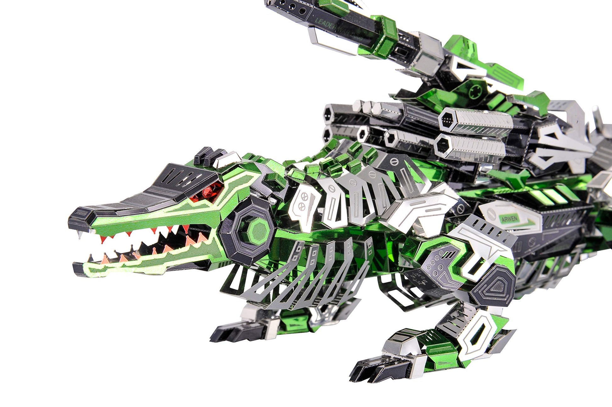 Microworld 3D Metal Puzzle,The Marsh Gavial Mechanical Crocodile Animal Model Building Kit, DIY Brain Teaser Challenge Metal Kits Art Craft Gifts Toy