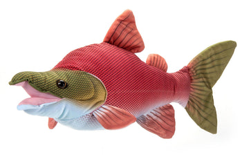 The Petting Zoo Sockeye Salmon Stuffed Animal Plushie, Gifts for Kids, Wild Onez Sealife River Fish Animals, Red Sockeye Salmon Plush Toy 20 Inches