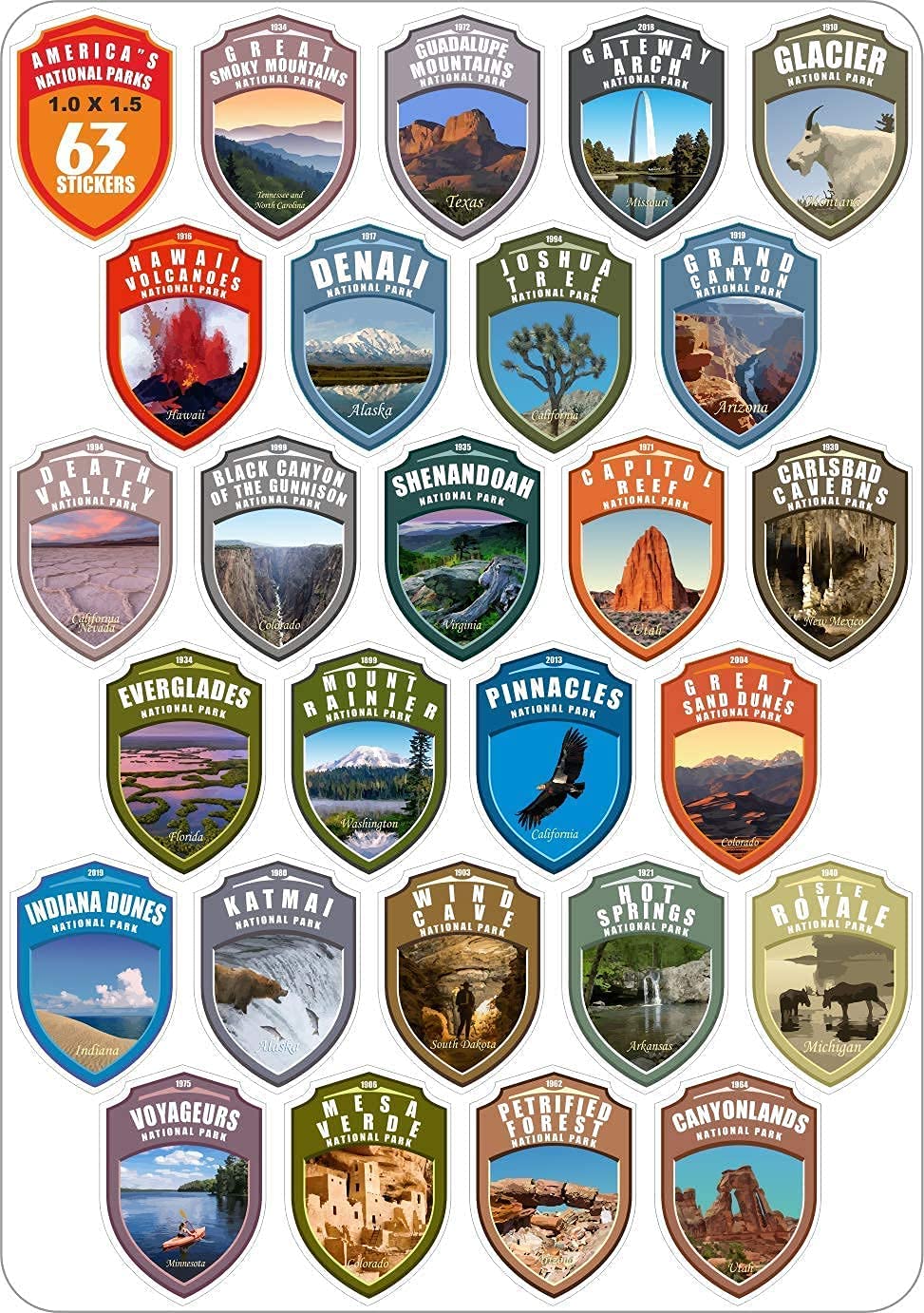 National Attractions of The USA - Adventures Go On (National Parks and State Flags)