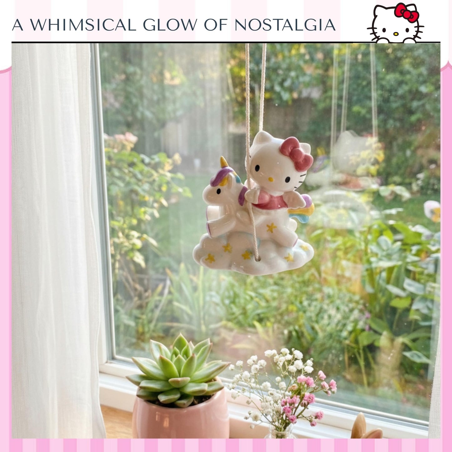 Blue Sky Clayworks Hello Kitty Unicorn Dreams Garden Swinger, Home & Kitchen Accessories, Ceramic, 23761