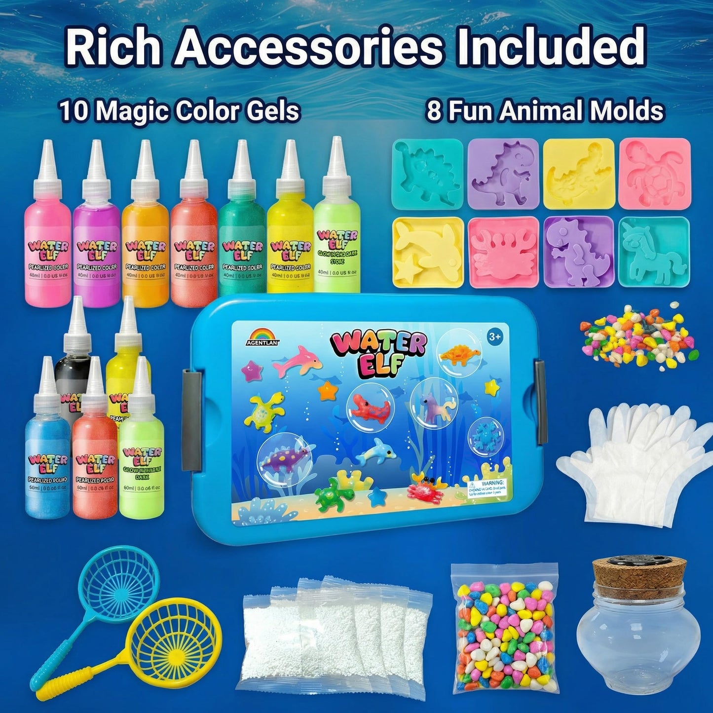 AGENTLAN Magic Water Elf,DIY Squishy Maker Kit,Water Sensory Toys for Kids