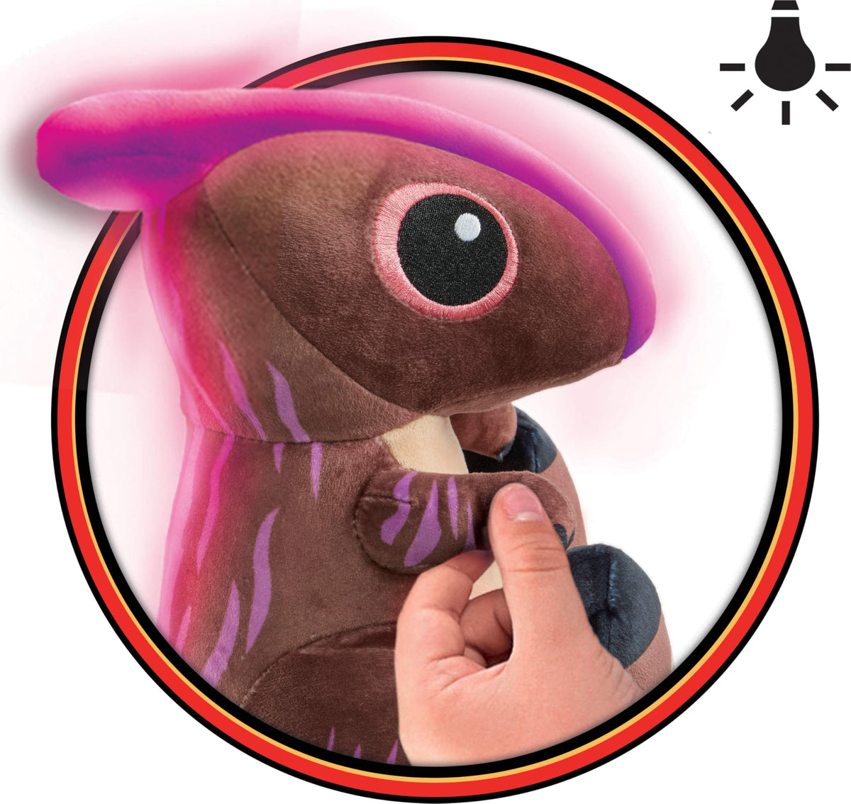 Mattel Jurassic World: Chaos Theory Dinosaur Plush Toy, Parasaurolophus with Glowing Feature, Floppy Legged 10-inch Soft Doll Collectible