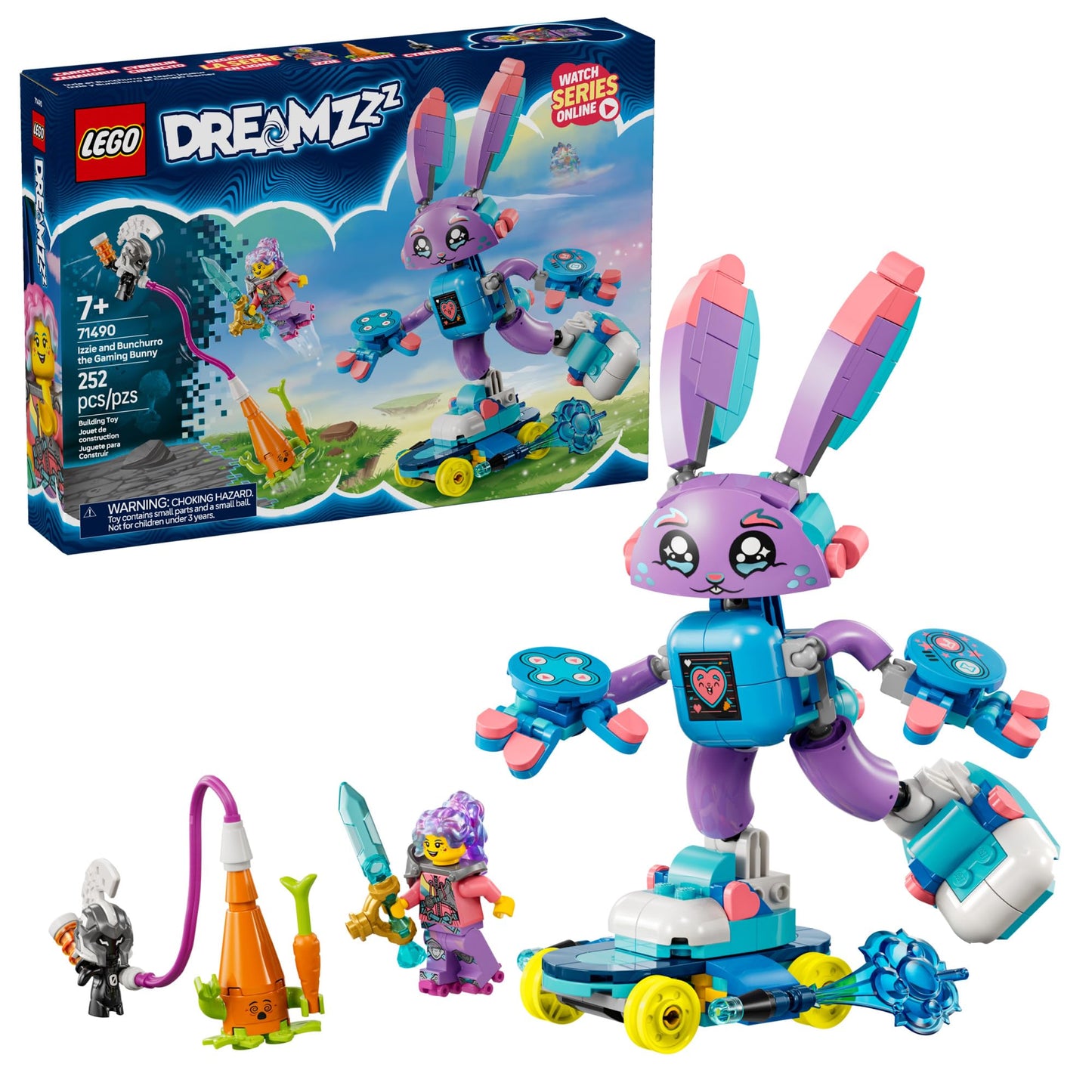 LEGO DREAMZzz Izzie and Bunchurro The Gaming Bunny - Fantasy Bunny Toy for Kids, Boys and Girls, Ages 7+ - Building Set with Hero Minifigure - Gift