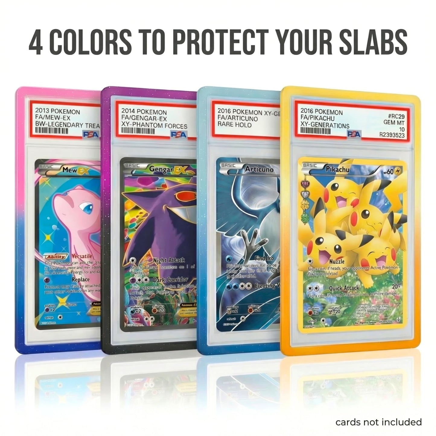 X PRO PSA Slab Protector - 12 Pack - Elemental Gradient Colors Included - Durable TPU Bumper Guards - Stackable PSA Slab Guards & Secure Graded Card