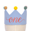 Fenzpartee First Birthday Party Hat - 1st Birthday Party Crown Hat, Unisex One Birthday Decoration Supplies Crown, Anniversary Milestone Celebration