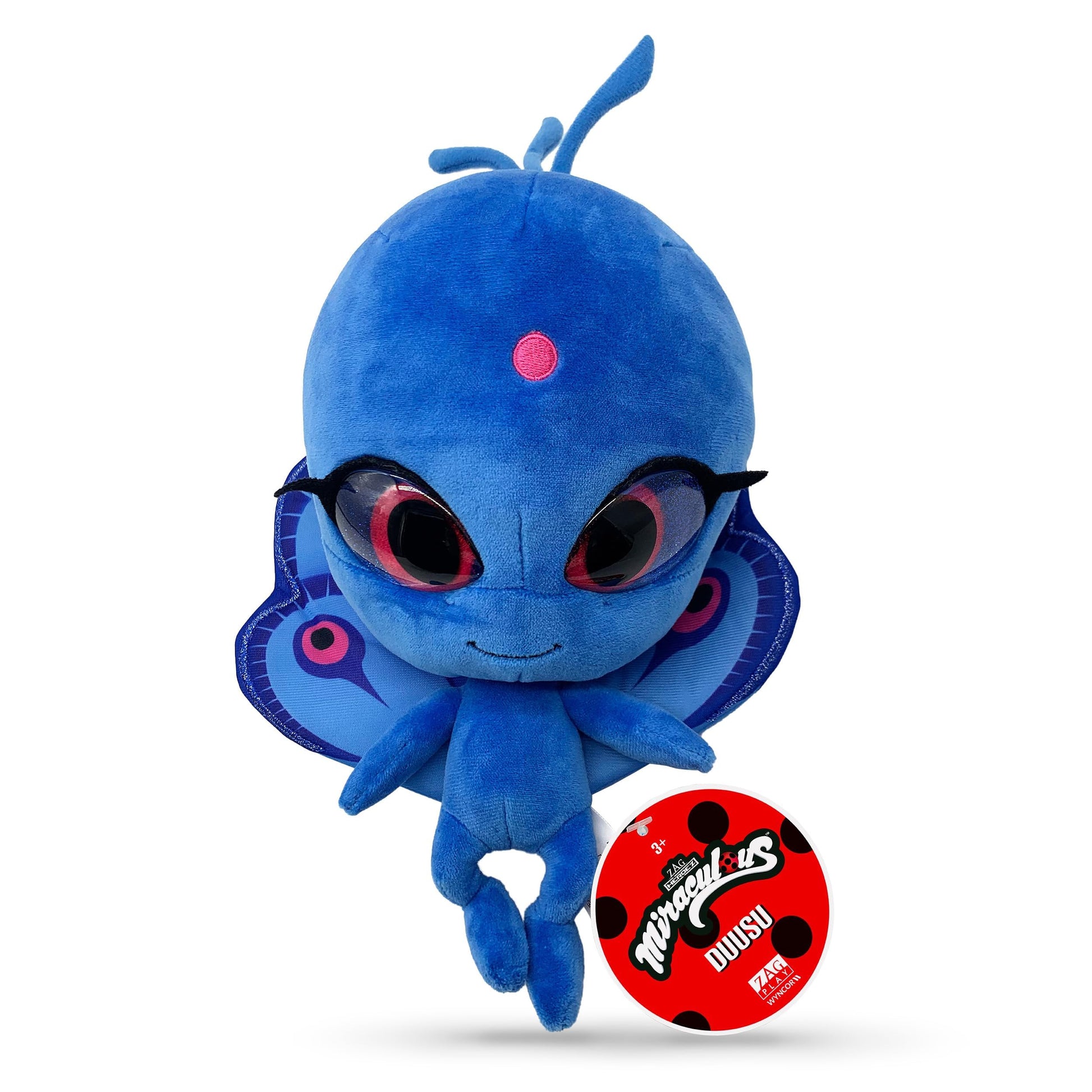 Miraculous Ladybug - Kwami Mon Ami Duusu, 9-inch Peacock Plush Toys for Kids, Super Soft Stuffed Toy with Resin Eyes, High Glitter & Gloss, & Detailed