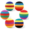 6 Pack Crocheted Footbags Handmade Knitted Balls for Tossing & Kicking Adults and Beginners Vibrant Sports Design for Indoor & Outdoor Play, Party
