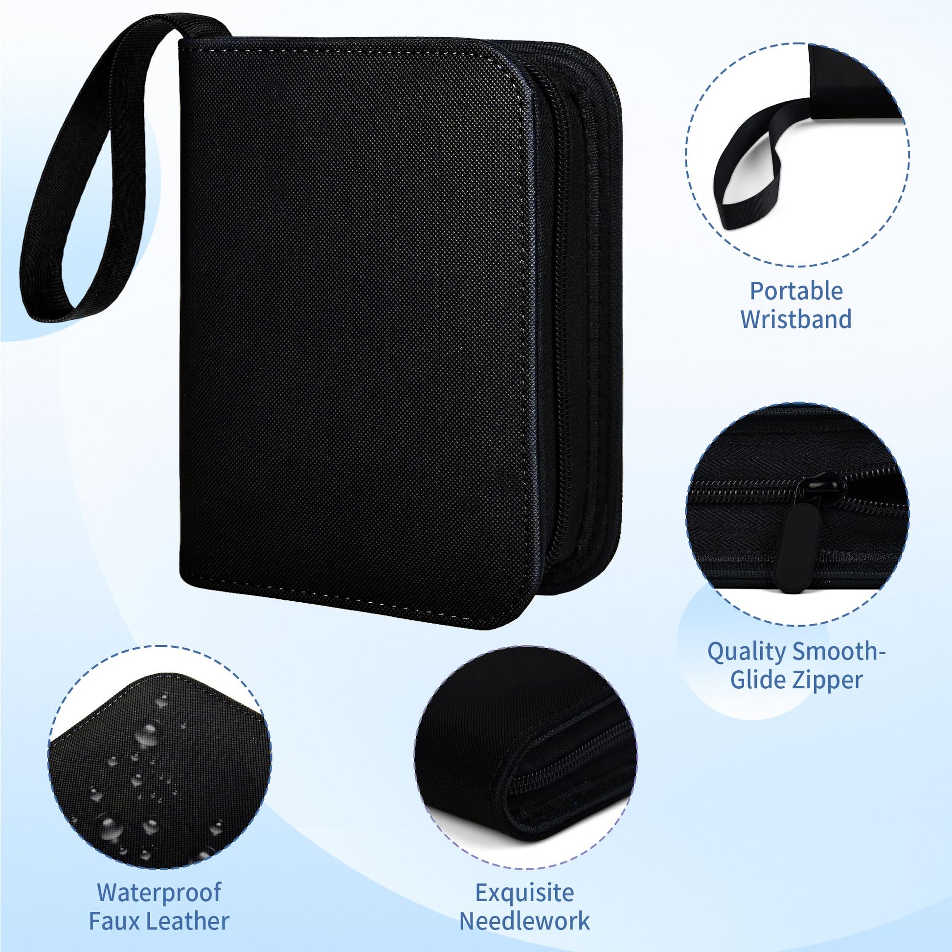 KMOPUYV 1 Pocket Toploader Binder 40 Pockets One Pocket Mini Trading Card Album,Diamond Leather Small Card Binder for 3x4 Rigid Top Loaders,Portable