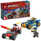 LEGO NINJAGO Rogue vs. Drix Race Car Duel Building Toy for Preschool Kids - Ninja Toy with Starter Brick for Boys & Girls, 4+ - Gift Idea for