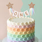 Gold Star Rainbow Cake Topper - First Birthday Pastel Rainbow Cake Topper, Shooting Star Cake Pick, Girl 1st Birthday Cake Decoration, Little Princess