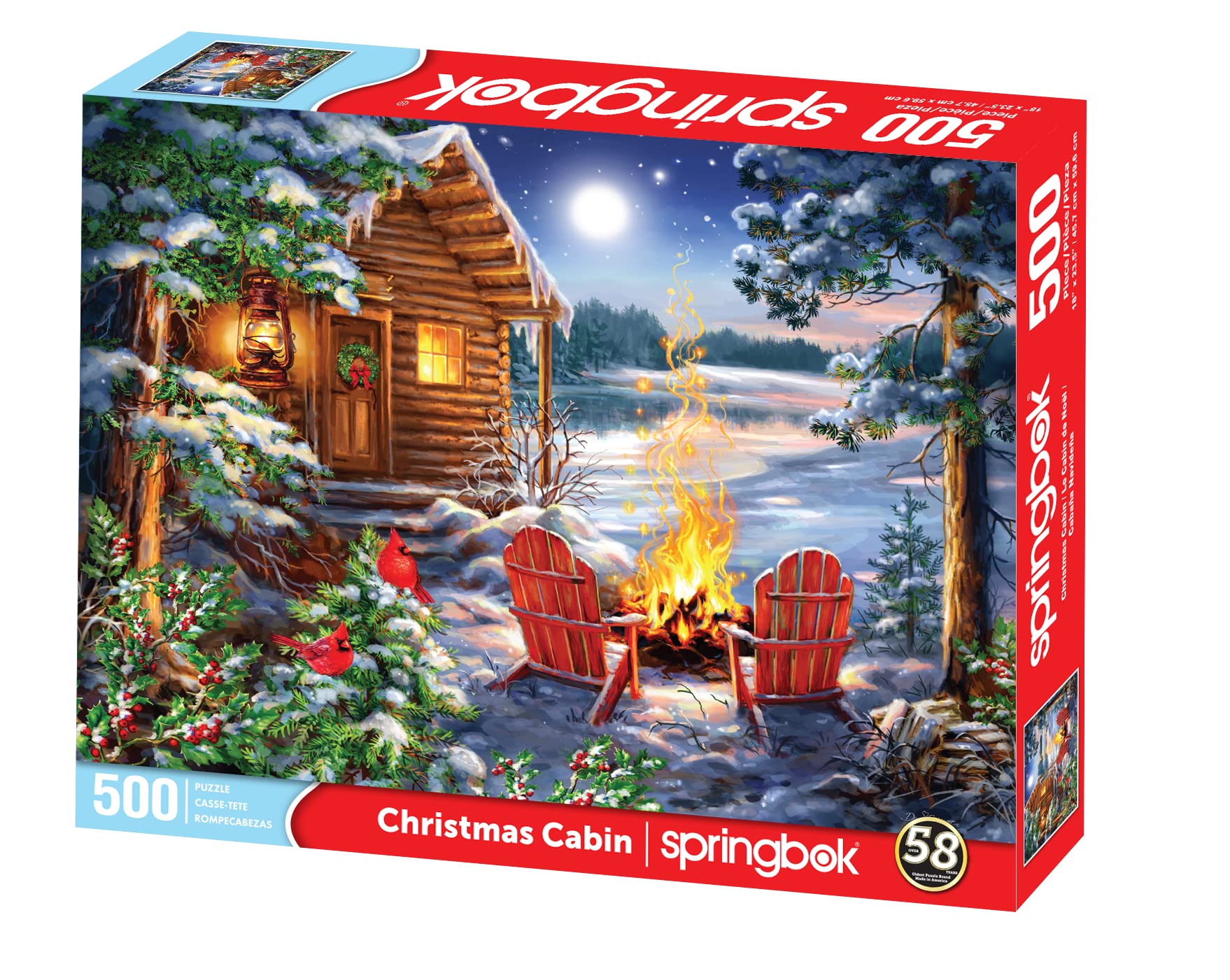 Springbok Christmas Cabin 500 Piece Jigsaw Puzzle for Adults