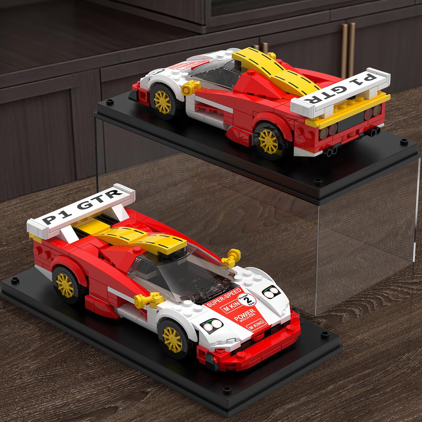 Mould King 27089 GTR Speed Champion Technik Car Building Set & Display Case, MOC Classic Race Cars Birthday Gifts for Adults/Teens, Creative Cool