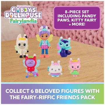 DreamWorks Gabby's Dollhouse Fairylandia Fairy-riffic Friends Pack with 6 Figures and Surprise Accessory, Pretend Play Toys and Doll House Characters